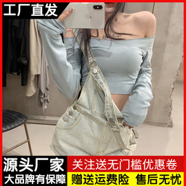 一字领性感露肩t恤女修身显瘦短款高腰露脐上衣服长袖打底衫春夏