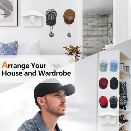 5Pcs Baseball Cap Rack Self-Adhesive Wall Mount Hat Holder