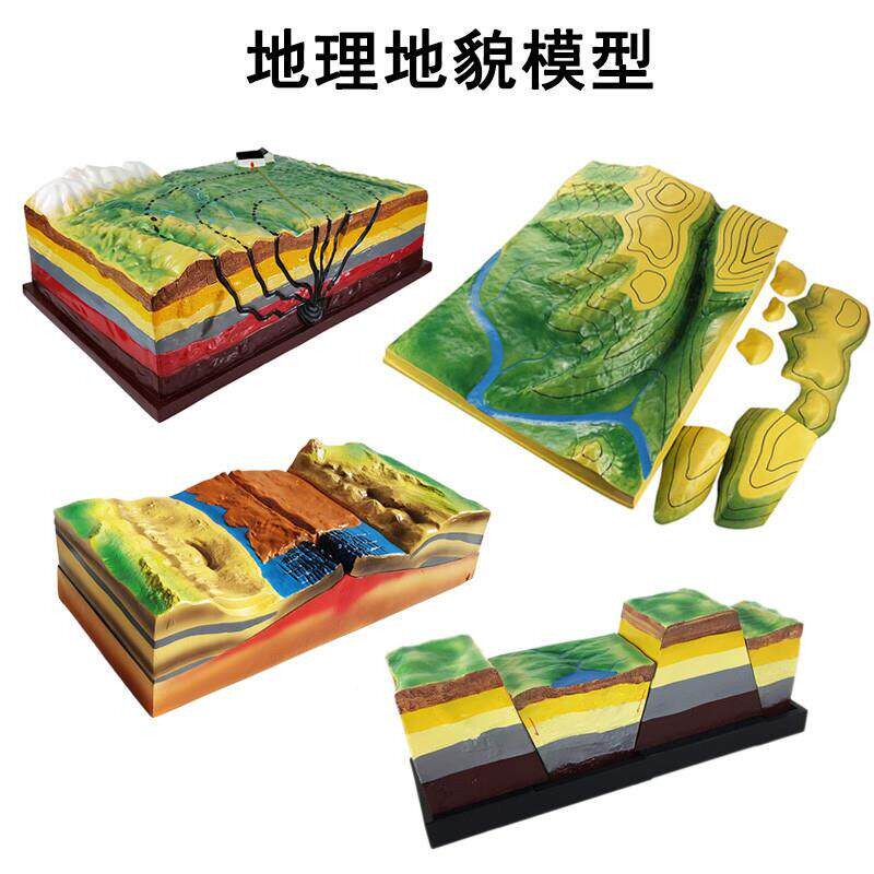 地理教具经纬度模型公自转原理演示器各种地貌模型地质教具地理