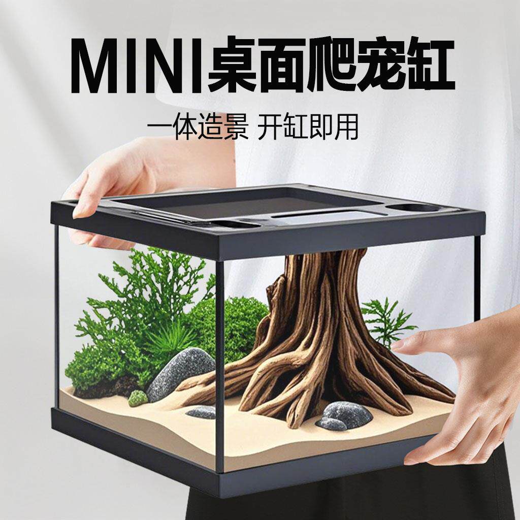 MINI桌面爬宠饲养箱缸玻璃爬缸蜥蜴守宫蛇陆龟角蛙雨林缸小宠用品
