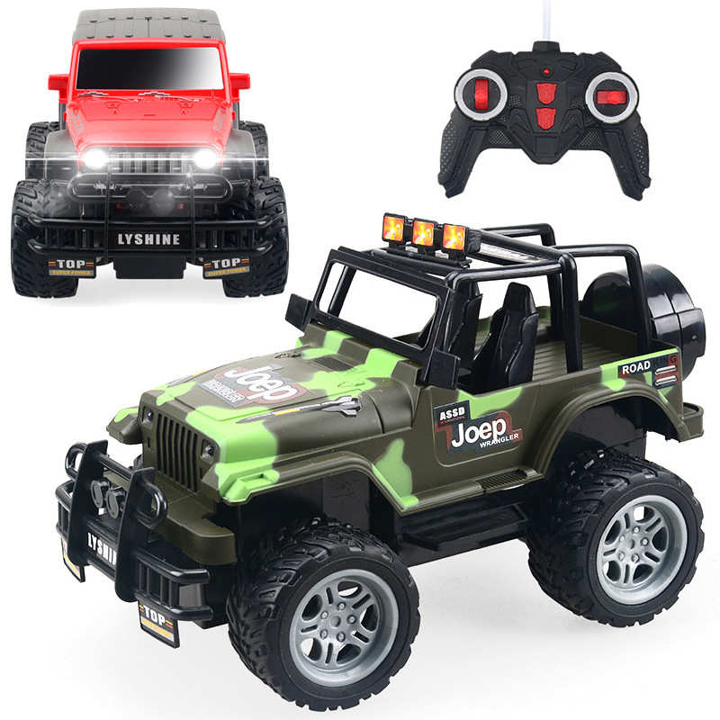 【包邮】电动儿童四通遥控车玩具 1:18越野车赛车模型玩具可充电