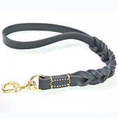 鞣训练牛皮狗狗用短牛皮宠物层黄犬随身训植头牵牵引带牵引绳