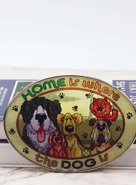 现货动物跨境简约狗牌玻璃彩绘墙饰挂件吊饰手工阳光铺日器