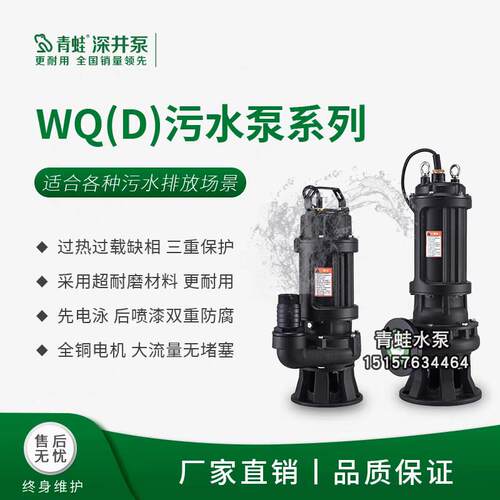 青蛙排污泵220V污水泵380V大流量清淤污水泵抽粪泥浆无堵塞潜水泵