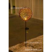 庭院铁艺新款 屏风插件金属镂空庭镂空太阳能现货地灯铁灯灯