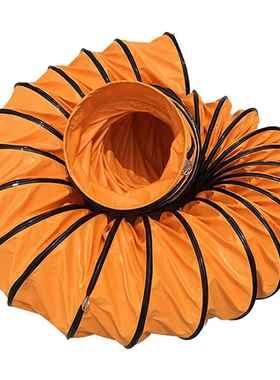 LU 50米超长橙黄色风管风厂房仓库排风风管风管PVC伸缩坚固通风管