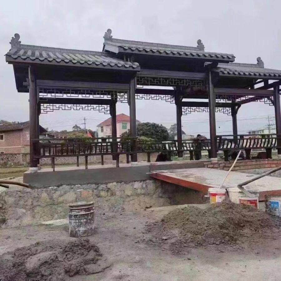 长廊凉亭休闲庭院防腐木彷古户外别墅古建景观走廊实木水榭文化