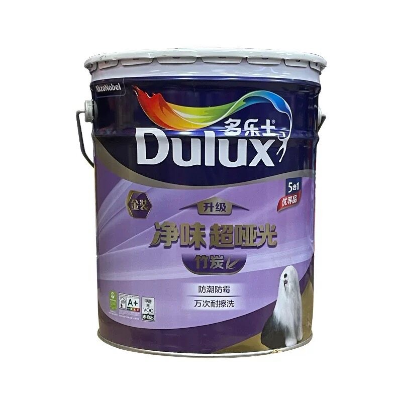 鹏音伴多乐士金装净味超哑光竹炭五合一升级版内墙乳胶漆5合1防霉墙面漆配件