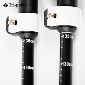 Tripolar登山杖户外直握EVA登山杖碳素超轻三节手杖碳纤维外锁手