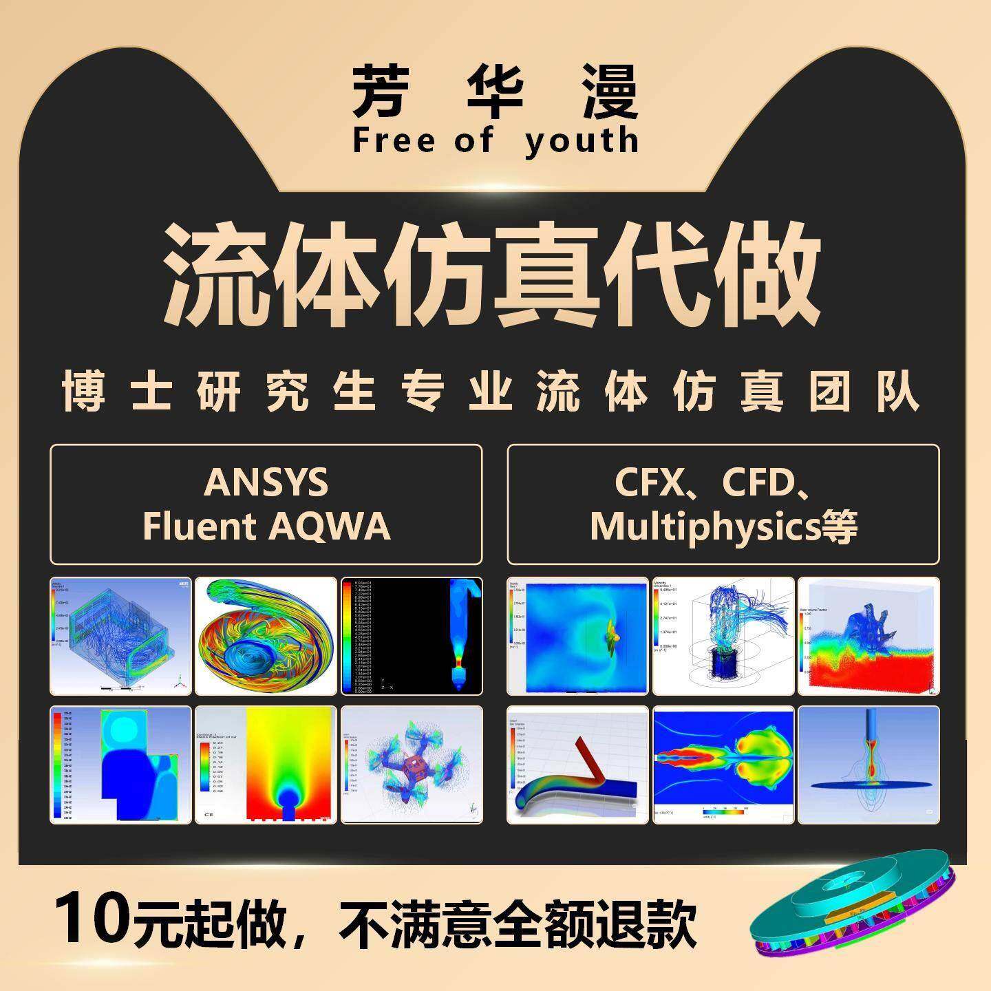 流体彷真代做Fluent、aqwa、CFD、CFX、ansys流体、水动力代做等 - 实物图