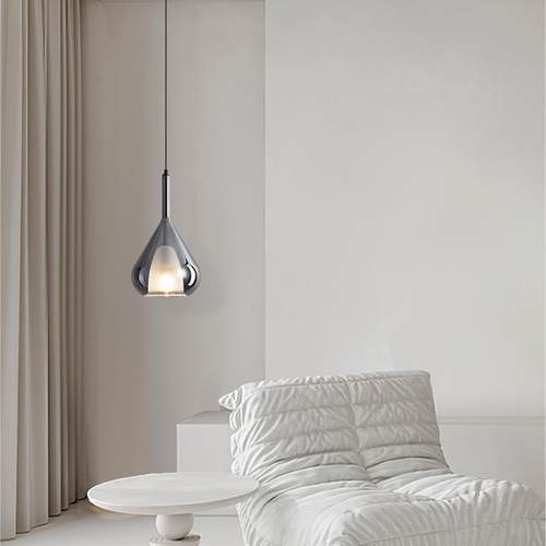 全铜意式极简卧室床头小吊灯现代简约2025网红玻璃吧台餐厅吊线灯