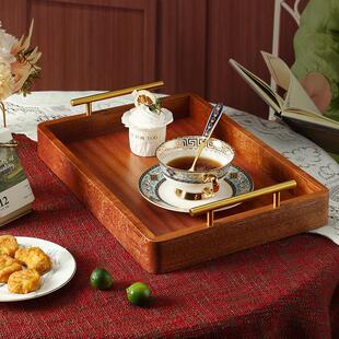 包檀木木制披萨面水托盘木质日VMC式 果早餐木盘子酒店乌餐厅茶盘