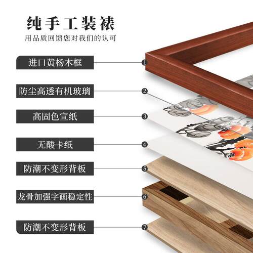 新中式玄关装饰画手绘事事如意餐厅挂画走廊电表箱遮挡壁画国画