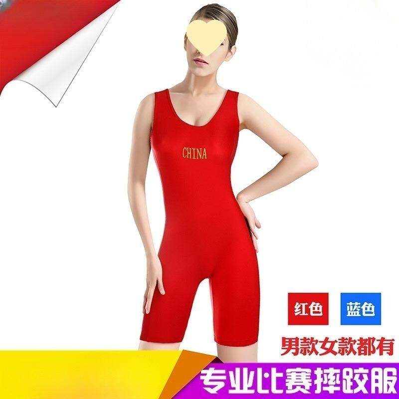 摔跤服男式女式摔跤衣国标比赛自由式红色蓝色进口氨纶面料