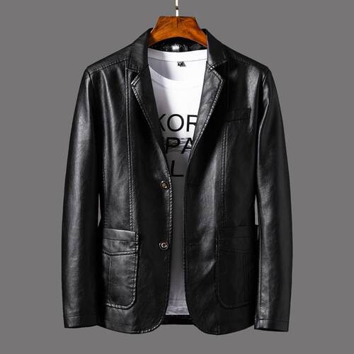 Coat men's warm leather jacket popular men's leather