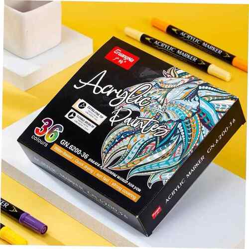 acrylic painter marker丙烯麦克笔双头水性软头不透色叠色