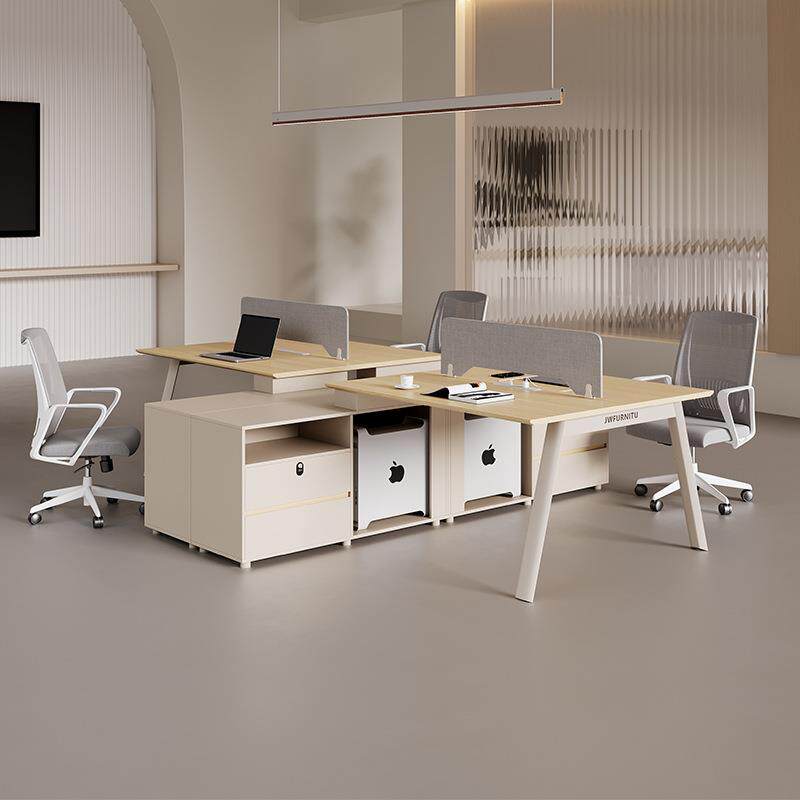 职员办公桌椅组合简约现代风2/4/6人办公桌面对面屏风财务桌