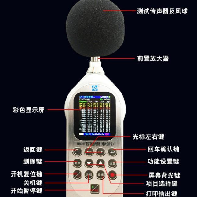 噪声计AWA6228、噪声分析仪、1级,统计、存储、1/1OCT分析