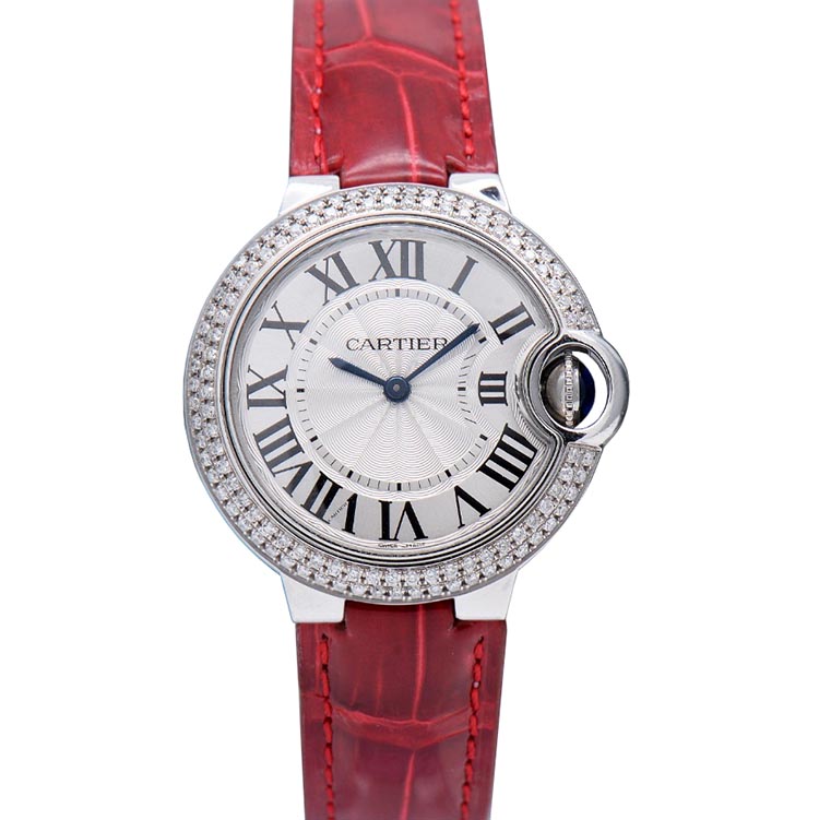 [9.8新]卡地亚蓝气球后镶钻石英女表33mm