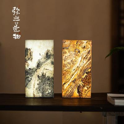 弥言新中式亚克力贴原石台灯茶室氛围灯禅意茶台摆件装饰灯高颜值