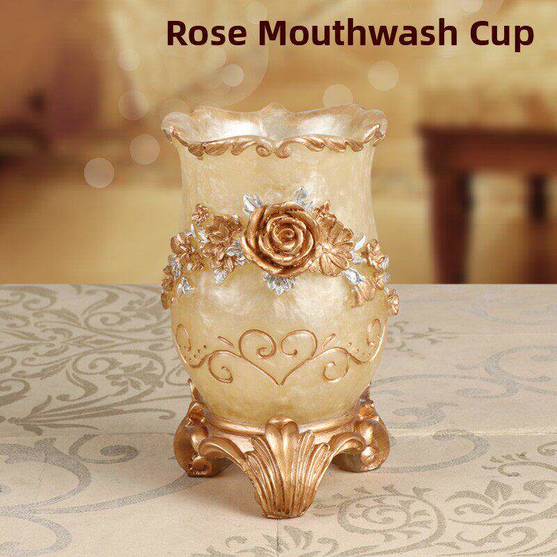 漱口 创意情侣新婚欧式刷牙杯牙刷架树脂洗漱杯套装新婚漱口牙缸