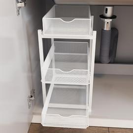 厨房抽拉式置物架子橱柜内分层隔板拉篮下水槽双层收纳盒神器家用
