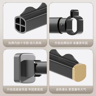晾衣杆墙上挂衣杆家用晒衣杆固定壁挂衣杆挂杆室内 折叠晾衣架侧装
