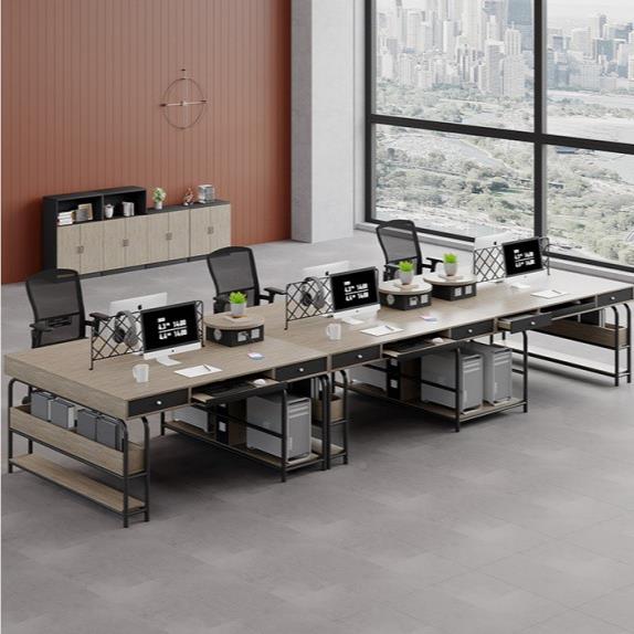 员办公桌简约现代卡座4双桌6四8职员人位工位工子办公室