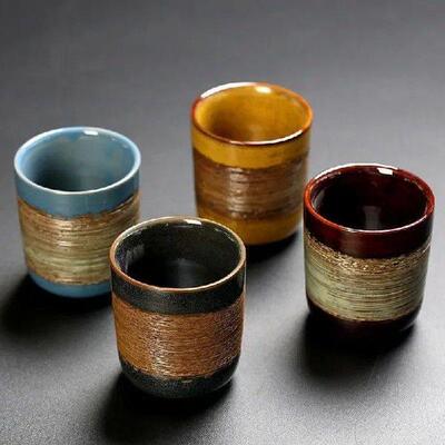 Japanese Kiln Tea Cup Creative Brushed Coffee Cup Retro