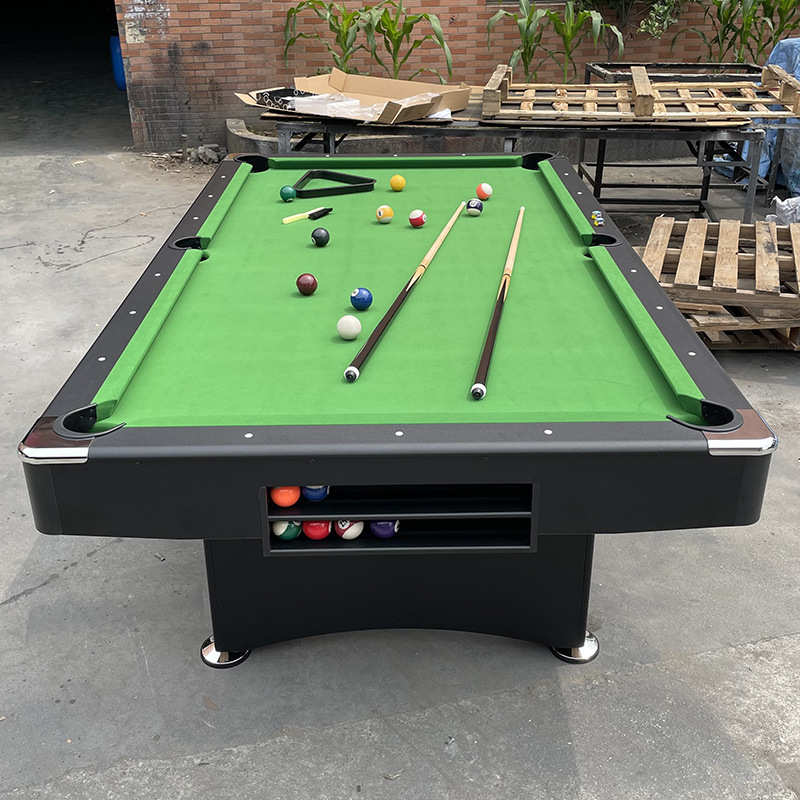 新款8尺经典黑色折叠台球桌成人室内家用型桌球台2合1 Pool table