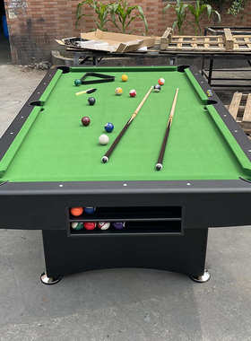 新款8尺经典黑色折叠台球桌成人室内家用型桌球台2合1 Pool table