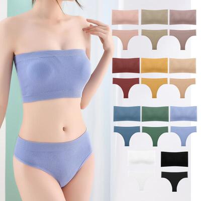 Women's one-piece strapless yoga sports bra with
