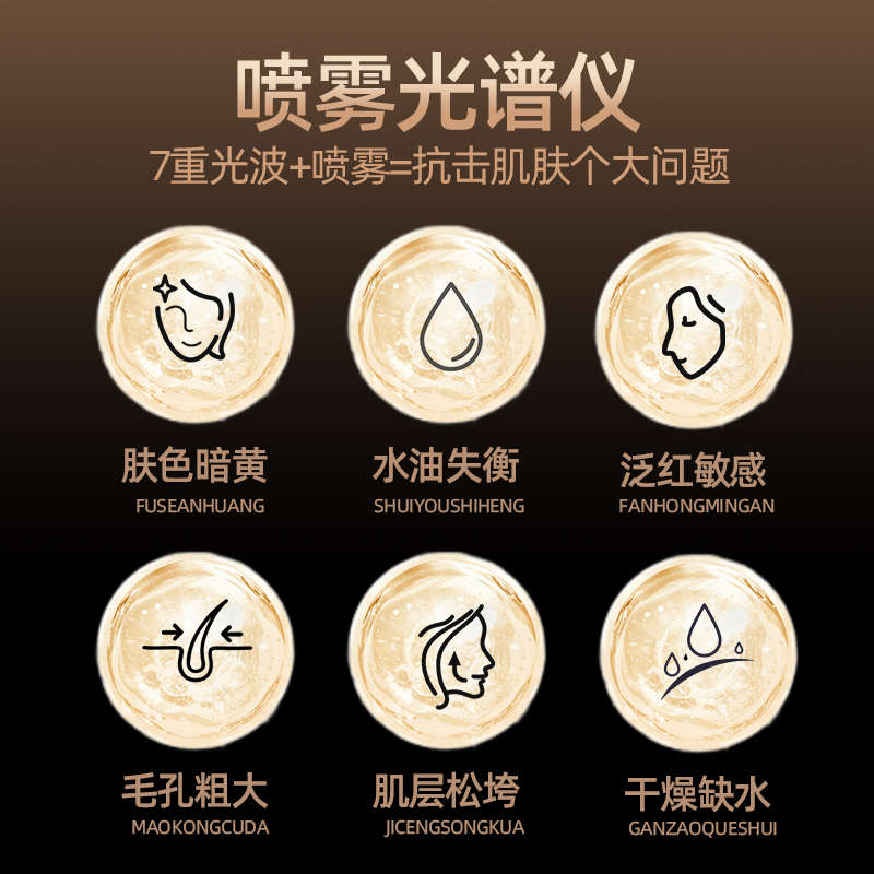 光谱仪嫩肤美容院专用美容仪器七色大排灯光子面罩冷喷嫩肤仪家用