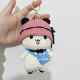 高档毛线 线玩钩偶熊猫一二布布情侣纯礼物手Y工编织钥匙挂饰针DI