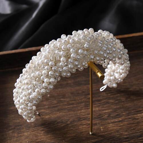 Crystal Pearl Hair Band And Women Catwalk Exaggerated party