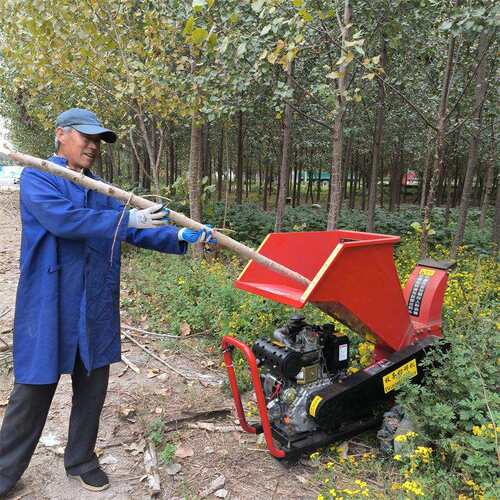 干鲜树枝粉碎机 绿化田园果园果树秸秆破碎机 柴油动力木材碎木机