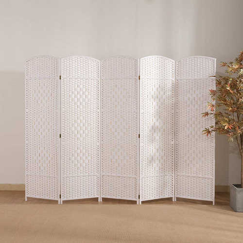 cs草编屏风折叠移动简易实木卧室隔断家用背景入门玄关饭店客厅折