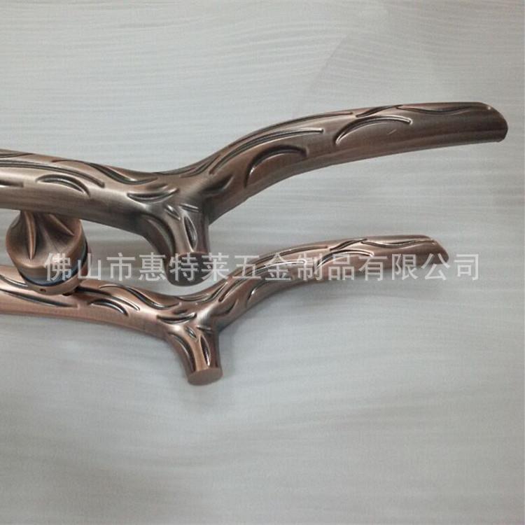 定制中式大门拉形手复古手创意异古树铜枝玻璃酒店门把别墅实木门