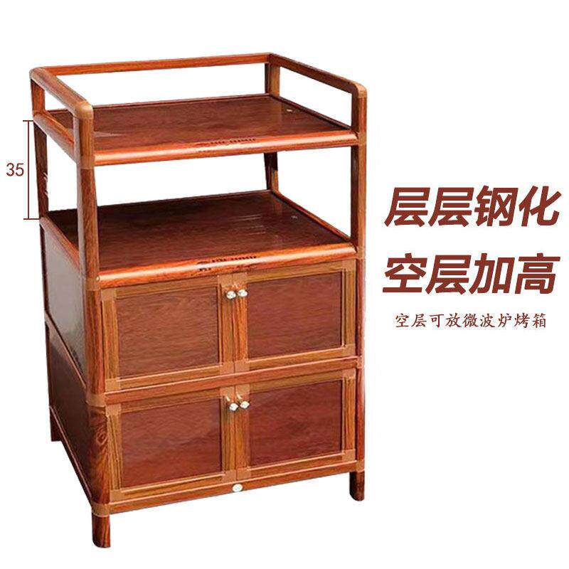 加厚铝合金微波炉柜子收纳柜落地烤箱置物架家用厨房菜厨收纳柜子