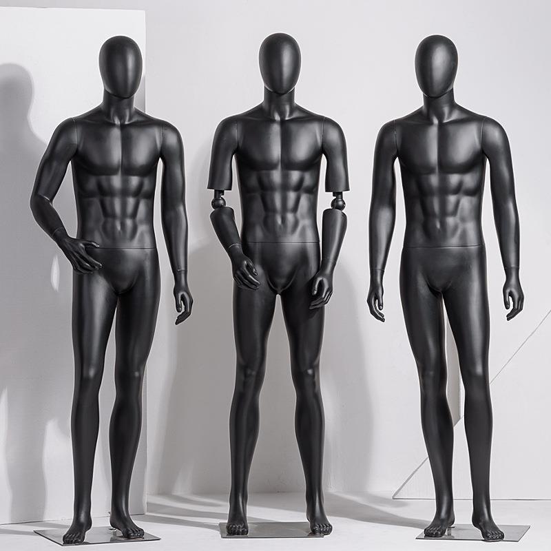 高档哑黑男模特道具全身展示架男装服装店橱窗假人仿真拍照模特架