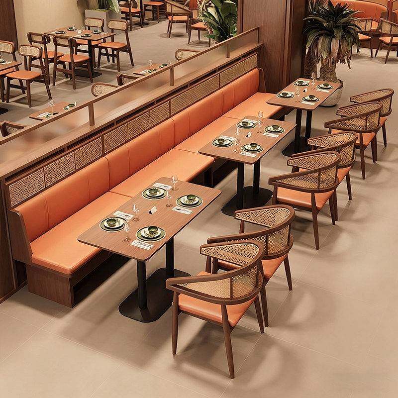 定制餐厅卡座沙发中式餐厅茶楼茶餐厅连锁餐厅餐饮店桌椅组合商用