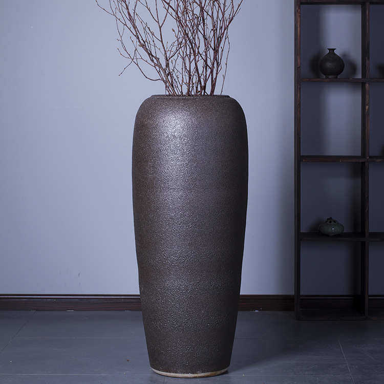 粗陶复古落地大号禅意干支陶罐酒店会所庭院景观花盆陶瓷花瓶摆设,鲜花速递/花卉仿真/绿植园艺,花盆,淘宝优惠券,粉丝福利购,淘宝优惠卷