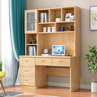 ir实木书式 桌书架组写合一体桌学生家用TXU卧室电脑台童桌儿字学