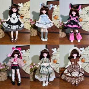 6分bjd娃娃衣服23-30cm小奶体手缝娃娃鬼妈妈洛丽塔裙子跨境