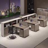 简约现代职员办公桌带柜屏风2 6工作位办公室员工电脑桌椅组合