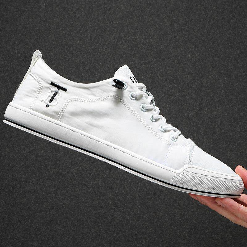 男鞋2025夏季新款板鞋韩版百搭运动休闲薄款冰丝透气帆布小白鞋子