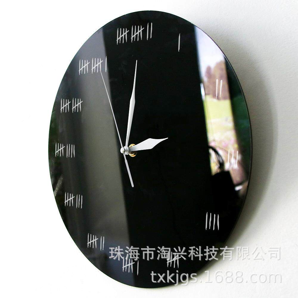 简单设计恶魔岛监狱创意时钟简约个性壁钟亚克力居家装饰墙钟跨境