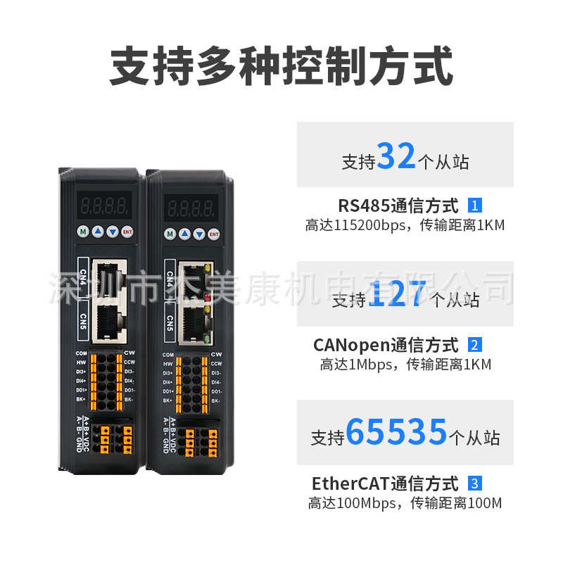 两相ethercat2美. 套装canopen总线电机 3nm2nm杰康57驱动器步进