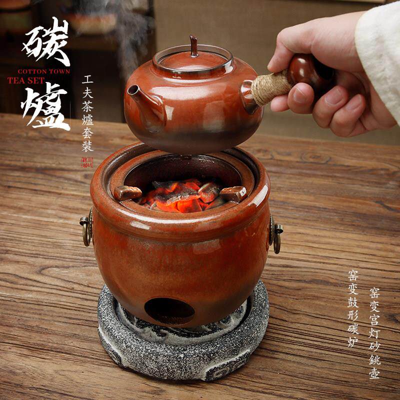 潮州砂铫壶煮水窑变侧把急须壶功夫煮炭炉跳卡盖可明火烧水壶陶壶