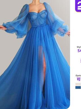 Women's dress, mesh mesh, large swing wedding dress,